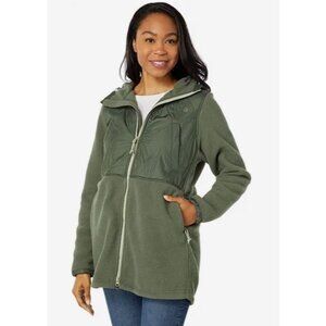 The North Face Women’s Royal Arch Parka Thyme Green Fleece Jacket Coat M NWT